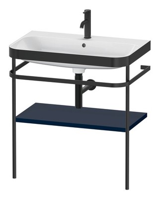 Duravit Happy D.2 Plus c-bonded Komplett-Set mit Metallkonsole mit 1 Hahnloch...