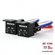 Pack 48V 40A Car Relay Harness, 4-Pin SPST, 1AWG Harness Sockets, 4-Pin 48V 2