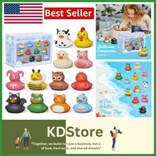 12PCS Baby Rubber Ducks Bath Toys No Hole Safe Toddler Pool Bathtub Toys