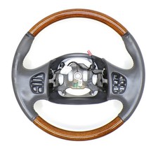 Ford Excursion 99-07 F250 Lincoln Navigator Gray Leather Wood Steering Wheel