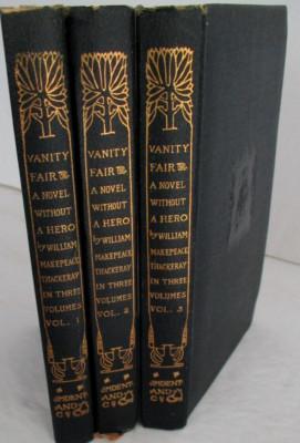 VANITY FAIR by William Makepeace Thackeray, 3 Vols., 1901