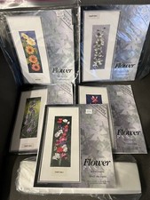 Lot Of 5 Heritage Stitchcraft Flower Panel Cross Stitch Charts  Fabric