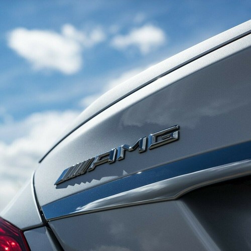 Mercedes Benz AMG Emblem Logo Heckklappe Aufkleber Sticke Silber Schriftzug Heck - Bild 2 von 2