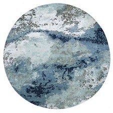 10'2" x 10'2" Gray Hand Knotted Abstract Design Wool Round Oriental Rug R83033