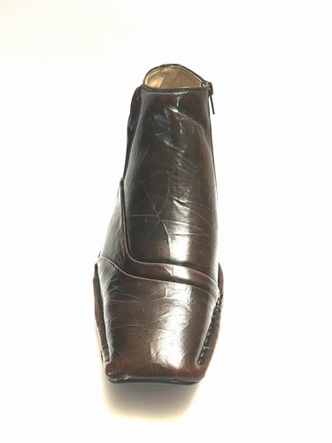 Botas al tobillo Marco Rossi de cuero sintético para hombre marrones B22 con cremallera lateral elegantes - Imagen 2 de 5