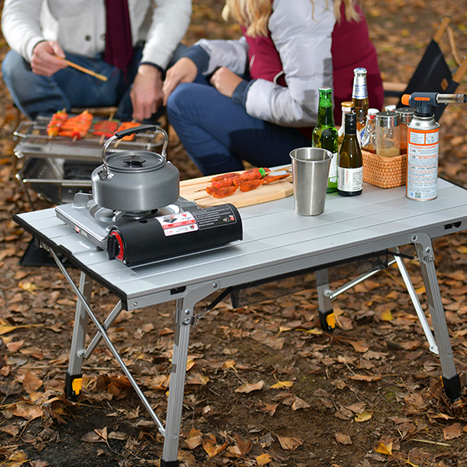 Faltbarer Gartentisch Aluminium CEEDIR Campingtisch Klappbar Höhenverstellbar