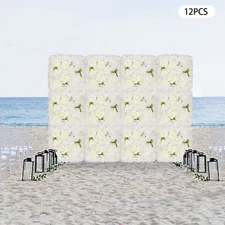 12PC Artificial Flower Wall Panel Wedding Backdrop Event Party Flower Wall Panel