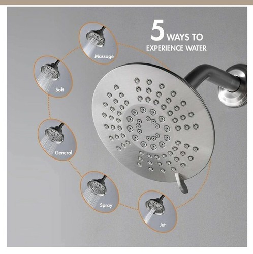 APPASO Shower Faucet and Tub set, Nickel, 5 function spray head, APT125BN - Picture 4 of 9
