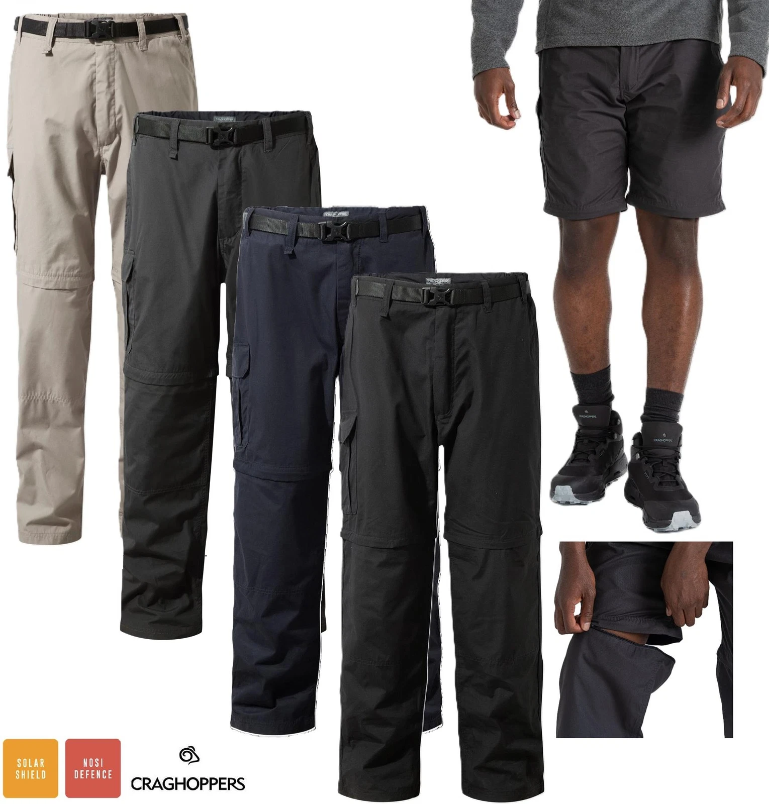 Craghoppers Mens Kiwi Zip Off Convertible Trousers Short Lightweight NosiDefence
Opens in a new wind
