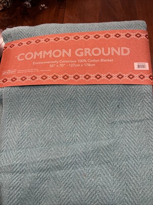 Common Ground 100% Cotton Blanket 50x70 Teal