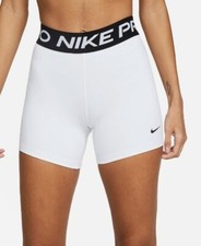 SIZE EXTRA LARGE NIKE PRO Women's short BLACK WHITE CZ9857-100 SPORTSWEAR