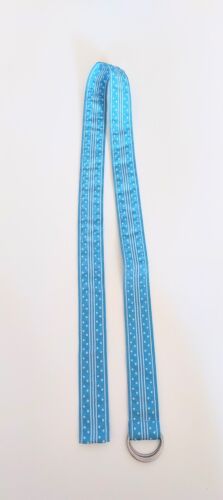L.L. Bean Women’s Polyester D Ring Belt Blue White Sz 12 Regular 46 in" Vintage - Picture 3 of 4