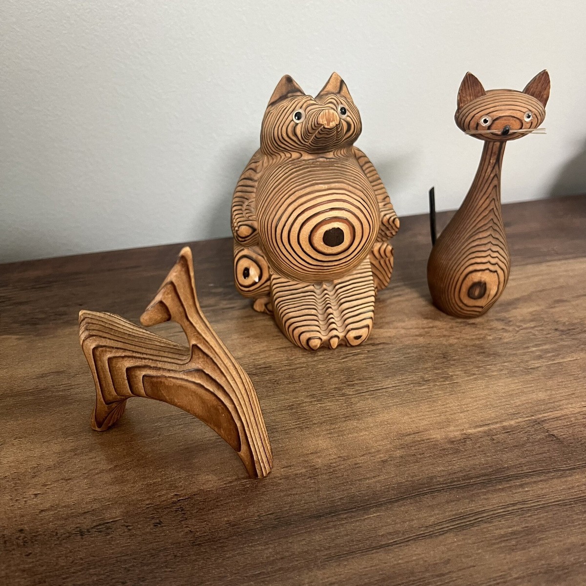 Vintage Tanuki Cryptomeria Wood Hand Carving Japanese Folk Art