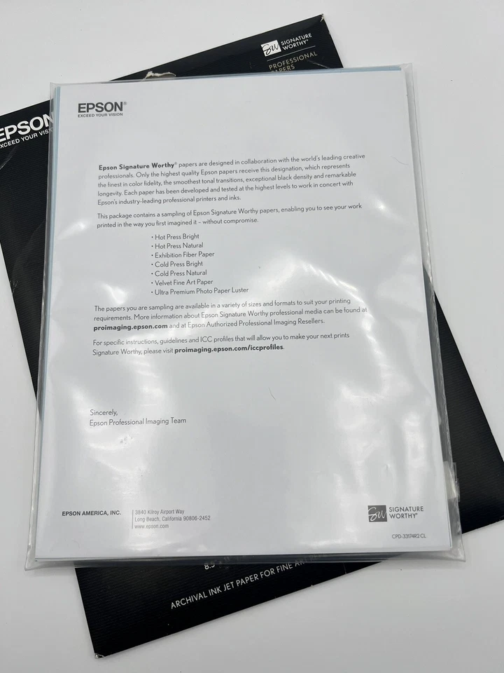 Open Epson Signature Worthy Sample Pack Paper 8.5 X 11 - Image 3 of 4