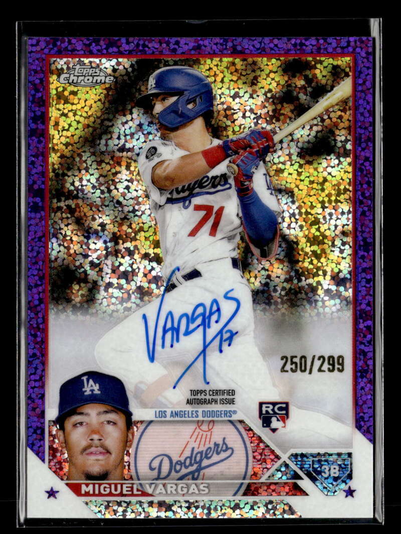 2023 Topps Chrome Miguel Vargas Purple Speckle Rookie Autograph Auto /299 U5095