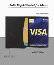 RFID Blocking card case wallet with expandable pocket new black by Leatherboss