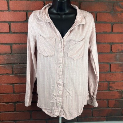 Thread & Supply Shirt Womans Medium Pink Button Down