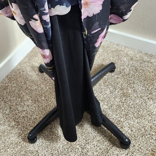 Adrianna Papell Floral Fit and Flared Lined Dress Chiffon Midi Black PlusSize 18 - Picture 6 of 8