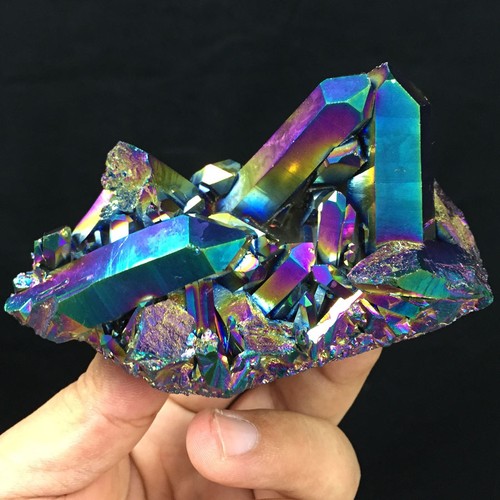 198g Rainbow Titanium plated Crystal Cluster, color-changing crystal ip0055 - Picture 11 of 12