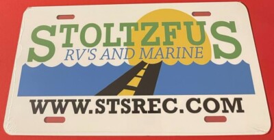 Stoltzfus RV's and Marine Booster License Plate West Chester Pennsylvania Dealer