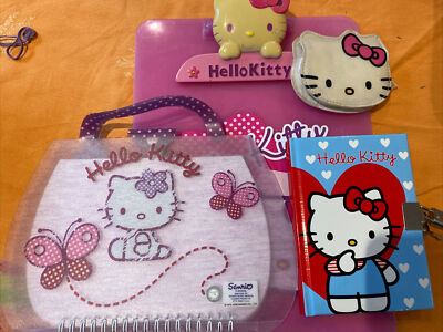 Hello Kitty Sanrio 4er Set: A4 Hartfaserplatte, Geldbörse, Notizblock, Secret Diary s