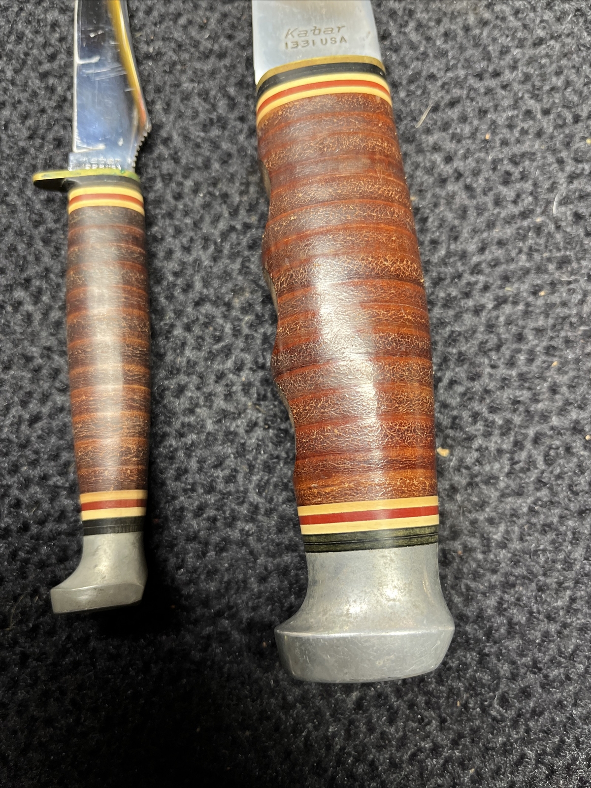 VINTAGE KABAR Knife Axe Set Original Tooled Leather Sheath Hatchet KABAR Rare eBay