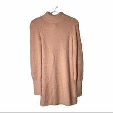 a.peach Sweater Dress Knit Pink Fluffy Women Size Medium NWT Mock Collar