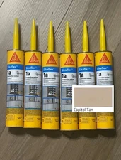6 Pack Sikaflex 1A Polyurethane Construction Sealant Caulk,Capital Tan, In Date