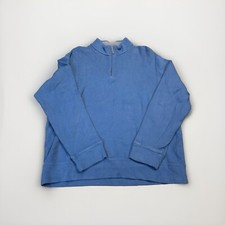 Lands' End Men's Bedford Rib Quarter Zip Classic Pullover Size XL Bright Blue