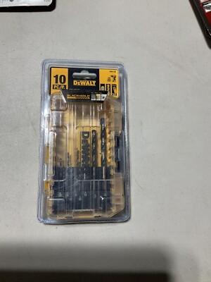 NEW 10-Piece Black/Gold DEWALT Drill Bit Set, Model DWA1180 AND FREE BONUS TOOL