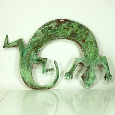 1989 Copper Verdigris Lizard Green Patina Handcrafted Wall Art USA New