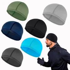 Moisture Sweat Wicking Thin Cooling Bald Dome Skull Cap Helmet Liner Beanie Hat
