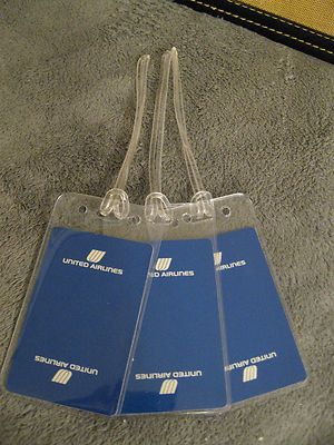 United Airlines UA Blue Tulip Logo Vintage Playing Card Luggage Name Tag  Tags 3 | eBay