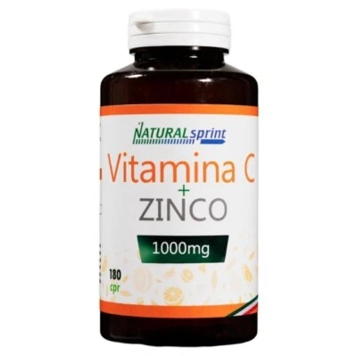 NATURAL SPRINT VITAMINA C PURA ALTO DOSAGGIO 1000MG + ZINCO - 180 COMPRESSE - MADE IN ITALY