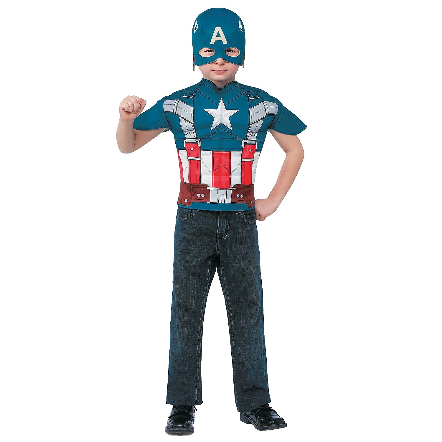 Mezcla de algodón trajes de Capitán América, Varios Colores para Niños