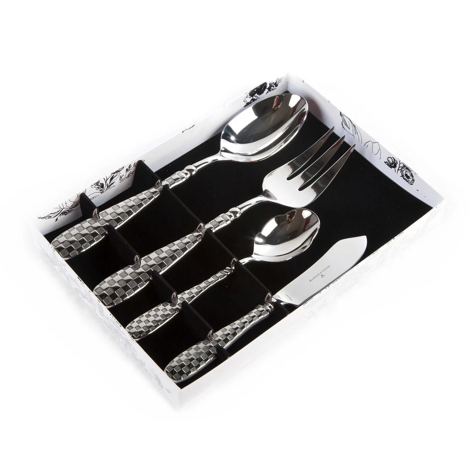 Brand New Mackenzie Childs Check Hostess Serving Set - Image 3 of 3