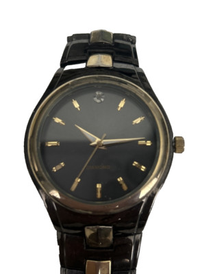 Allude Diamond Men s 8  Dual Tone Watch Black Dial New Battery