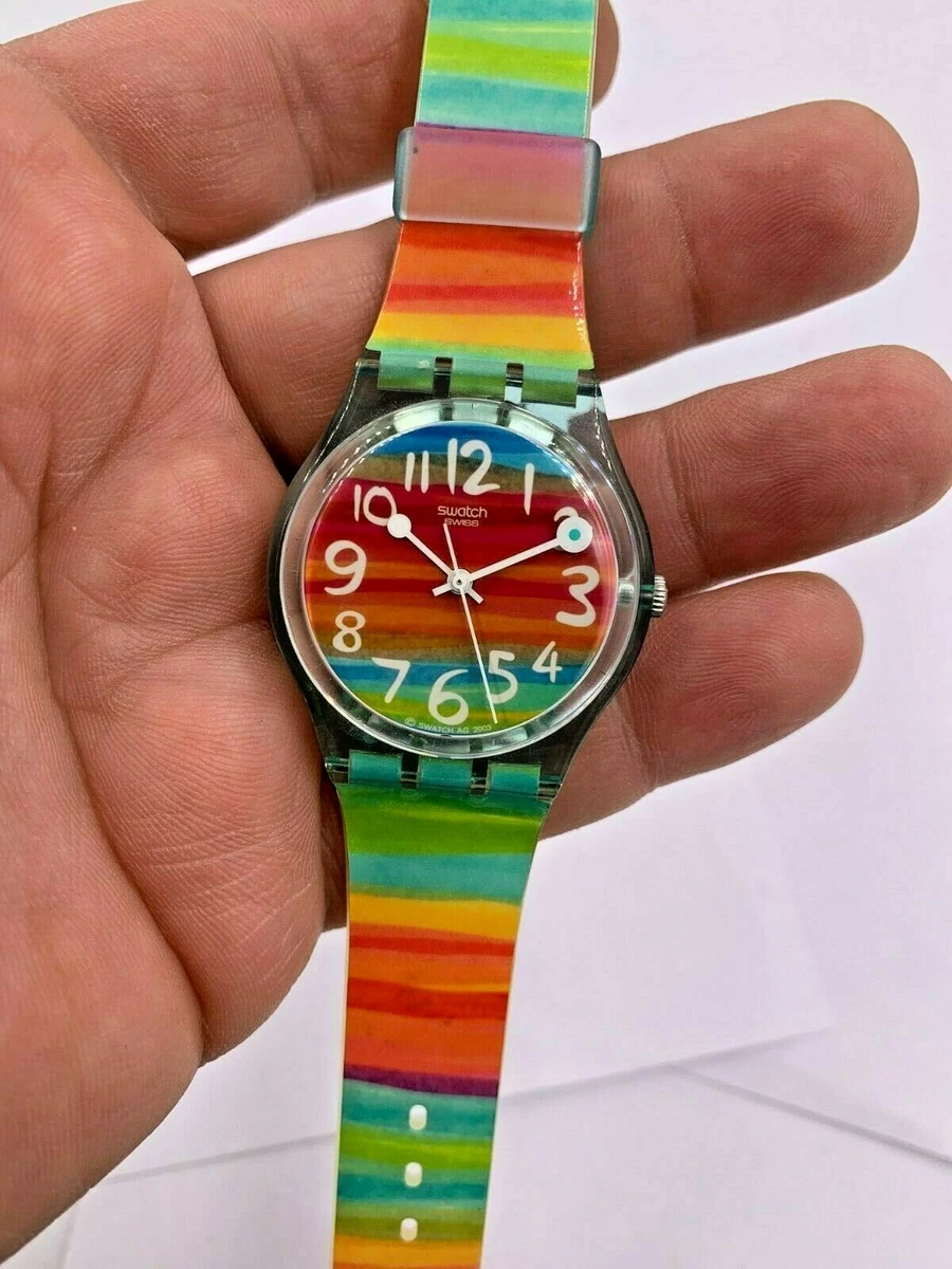 Montre Swatch couleur The Sky GS124 arc en ciel fabriqu e en Suisse bon tat bat