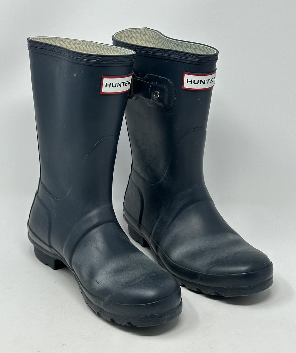 Hunter Original Short Wellington Pull Boots Women’s Men’s Blue  Waterproof