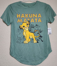 Disney The Lion King Women's Juniors Green Graphic T-Shirt Size M 7-9 NEW