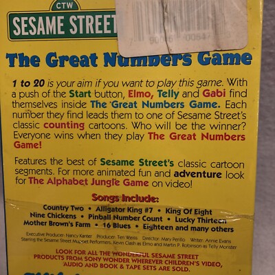 Sesame Street - The Great Numbers Game (VHS, 1998) for sale