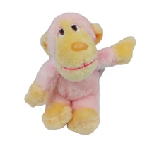 Dan Brechner Monkey Plush Toy Co Stuffed Animal Pink Peach Vintage 1980s Nice