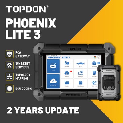 2025 TOPDON Phoenix LITE 3 Car Active Test ECU Coding All System Full Resets OBD