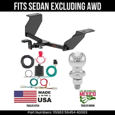 For 20-24 Toyota Corolla Trailer Hitch 4 Pin Wiring 2" Ball Fit Sedan Excl AWD