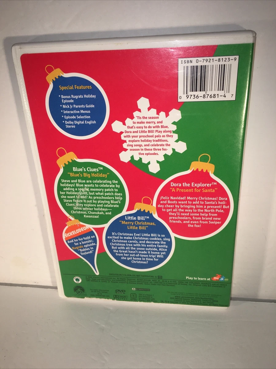 Nick Jr. Holiday DVD Sampler Dora the Explorer Blue's Clues Little Bill Rugrats