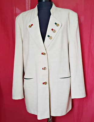 VINTAGE LAURA LEBEK TYROL OKTOBERFEST DIRNDL LINEN BLEND WOMEN JACKET US16 EU446