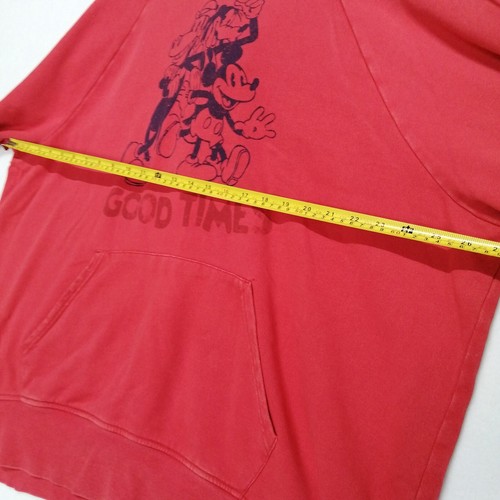 Vintage Disney Mickey Mouse Hoodie Rare Mens XL Red Goofy Graphic Print Retro - Picture 12 of 16