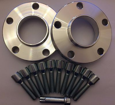 16mm SILBER RADNABE ZENTRISCH DISTANZSCHEIBEN + 10 X TUNERSCHRAUBEN PASSEND FÜR PORSCHE SIEHE LISTE