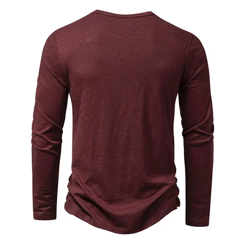 Men T Shirts Long Sleeve T-shirt Mens Henley Neck Daily Wear Casual Basic Top AU - Picture 12 of 41