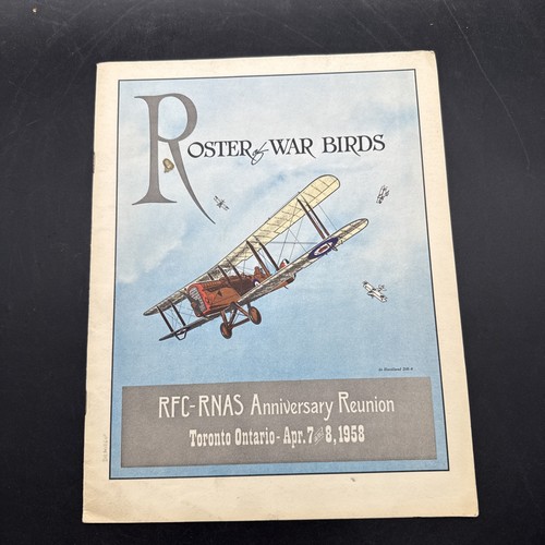 WWI Roster of War Birds RFC-RNAS Reunion Ontario 1958 Royal Naval Air Service